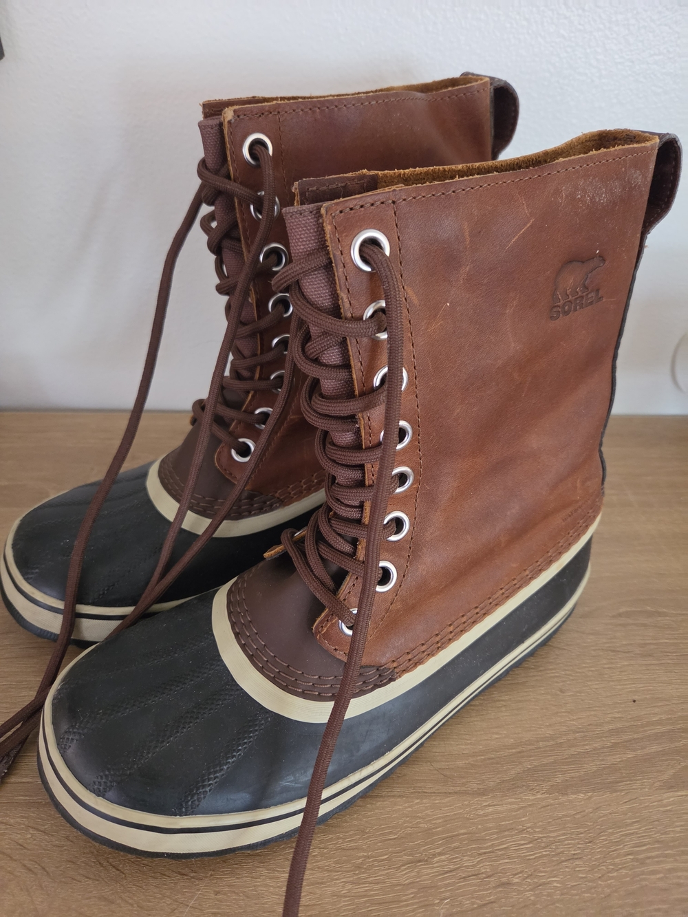 Sorel Brown Leather Waterproof Lace-Up Boots